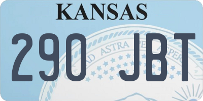 KS license plate 290JBT