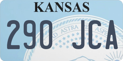 KS license plate 290JCA