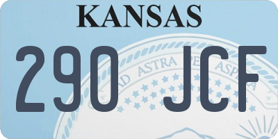 KS license plate 290JCF