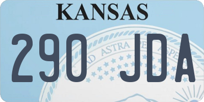 KS license plate 290JDA