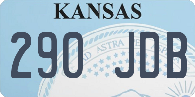 KS license plate 290JDB
