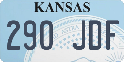 KS license plate 290JDF