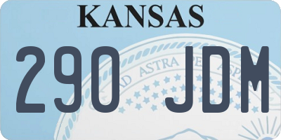 KS license plate 290JDM