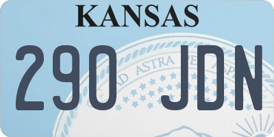 KS license plate 290JDN