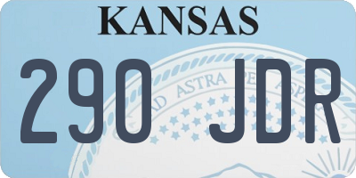 KS license plate 290JDR