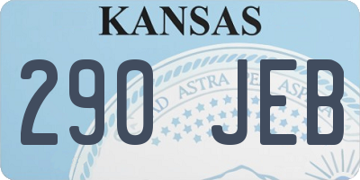 KS license plate 290JEB