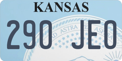 KS license plate 290JEO