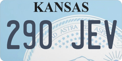 KS license plate 290JEV