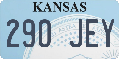 KS license plate 290JEY