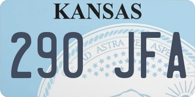 KS license plate 290JFA