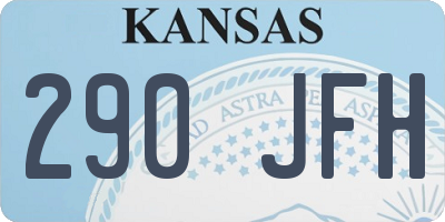 KS license plate 290JFH