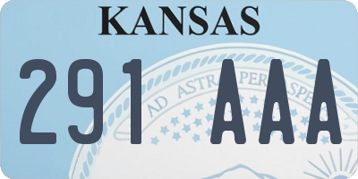 KS license plate 291AAA