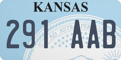 KS license plate 291AAB