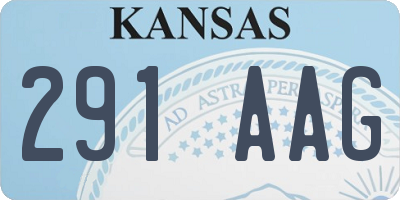 KS license plate 291AAG