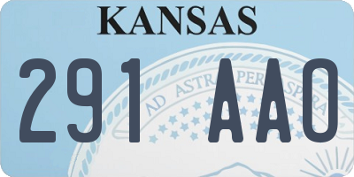 KS license plate 291AAO