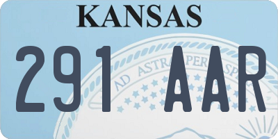 KS license plate 291AAR