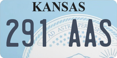 KS license plate 291AAS