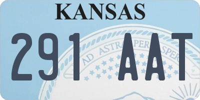 KS license plate 291AAT