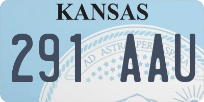 KS license plate 291AAU