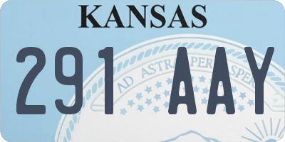 KS license plate 291AAY