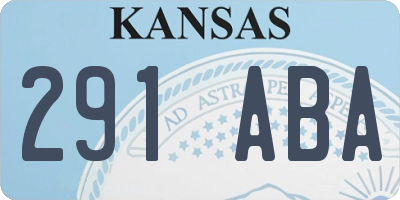 KS license plate 291ABA