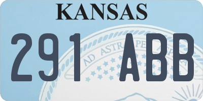 KS license plate 291ABB