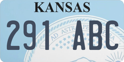 KS license plate 291ABC