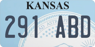 KS license plate 291ABD