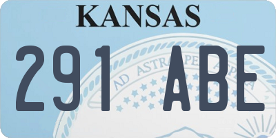 KS license plate 291ABE