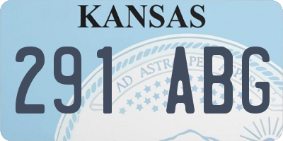 KS license plate 291ABG