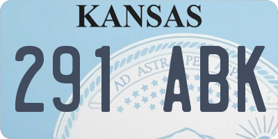 KS license plate 291ABK