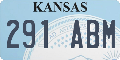 KS license plate 291ABM