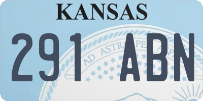 KS license plate 291ABN