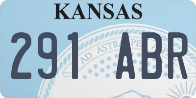 KS license plate 291ABR