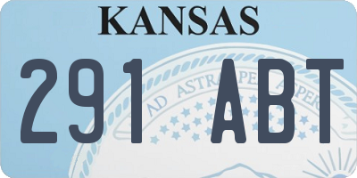 KS license plate 291ABT
