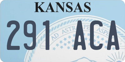 KS license plate 291ACA