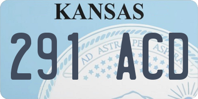 KS license plate 291ACD