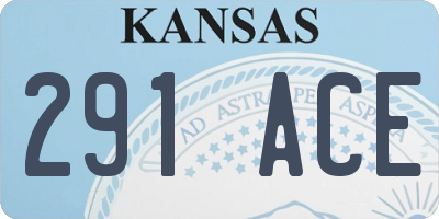 KS license plate 291ACE