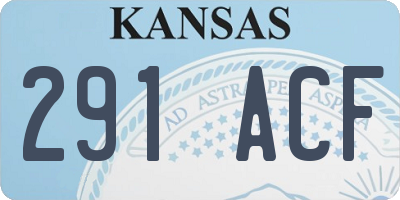 KS license plate 291ACF
