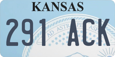 KS license plate 291ACK