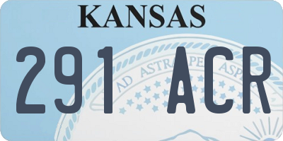 KS license plate 291ACR