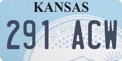 KS license plate 291ACW