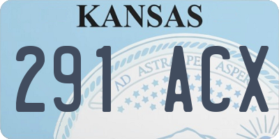 KS license plate 291ACX