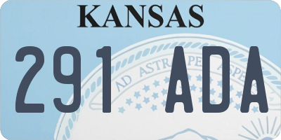 KS license plate 291ADA
