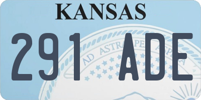 KS license plate 291ADE