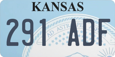 KS license plate 291ADF