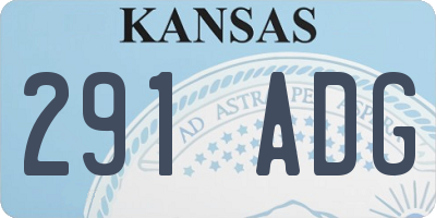 KS license plate 291ADG