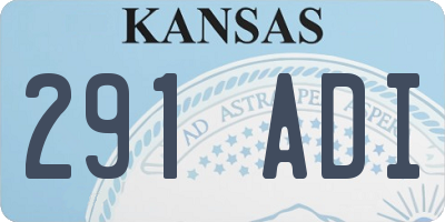 KS license plate 291ADI
