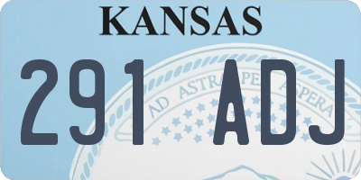 KS license plate 291ADJ