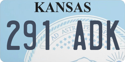 KS license plate 291ADK